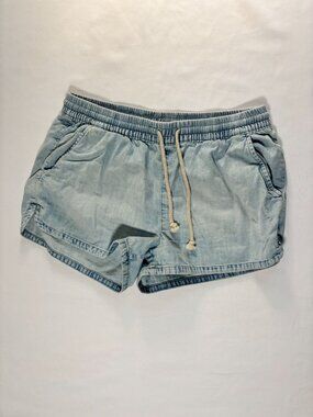 Aerie Light Wash Drawstring Lounge Shorts (Size S)